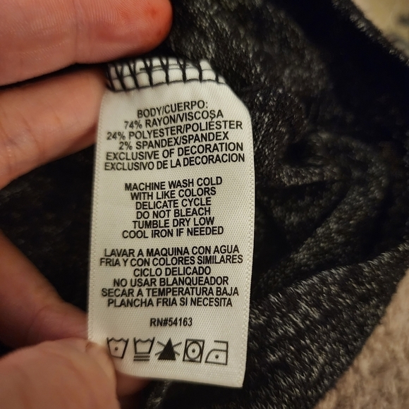 Calvin Klein Heathered Black Long Sleeve Shirt w Pocket Women's Small S Sweater - Picture 7 of 7